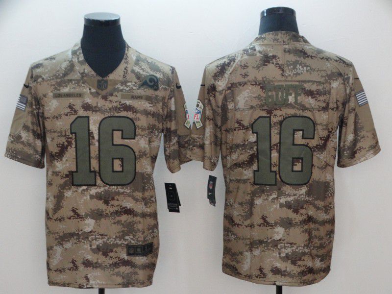 Men Los Angeles Rams #16 Goff Nike Camo Salute to Service Retired Player Limited NFL Jersey->women nfl jersey->Women Jersey